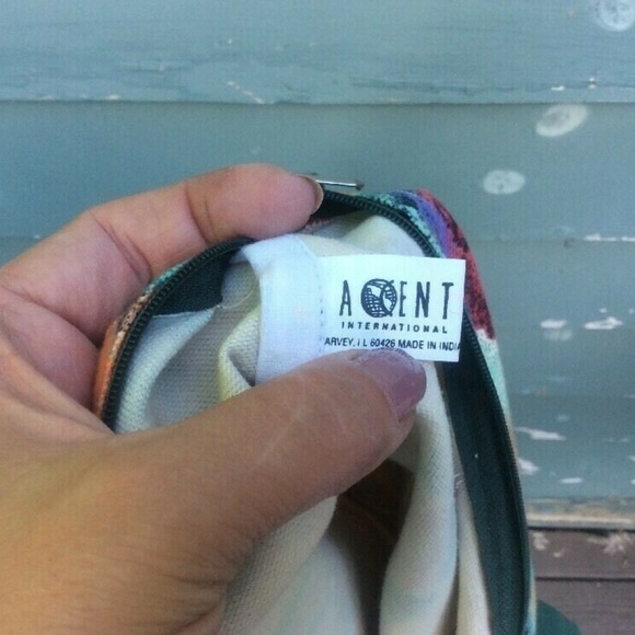 cotton tote shopping bag zipper top fruit floral - Picture 5 of 7